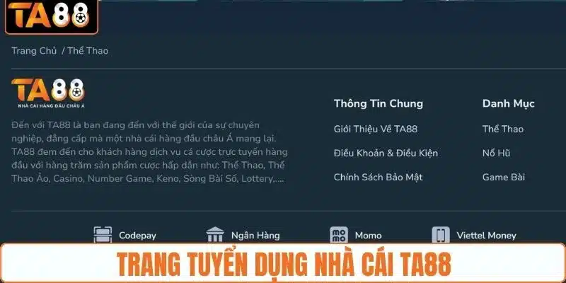 Trang tuyển dụng nhà cái TA88 